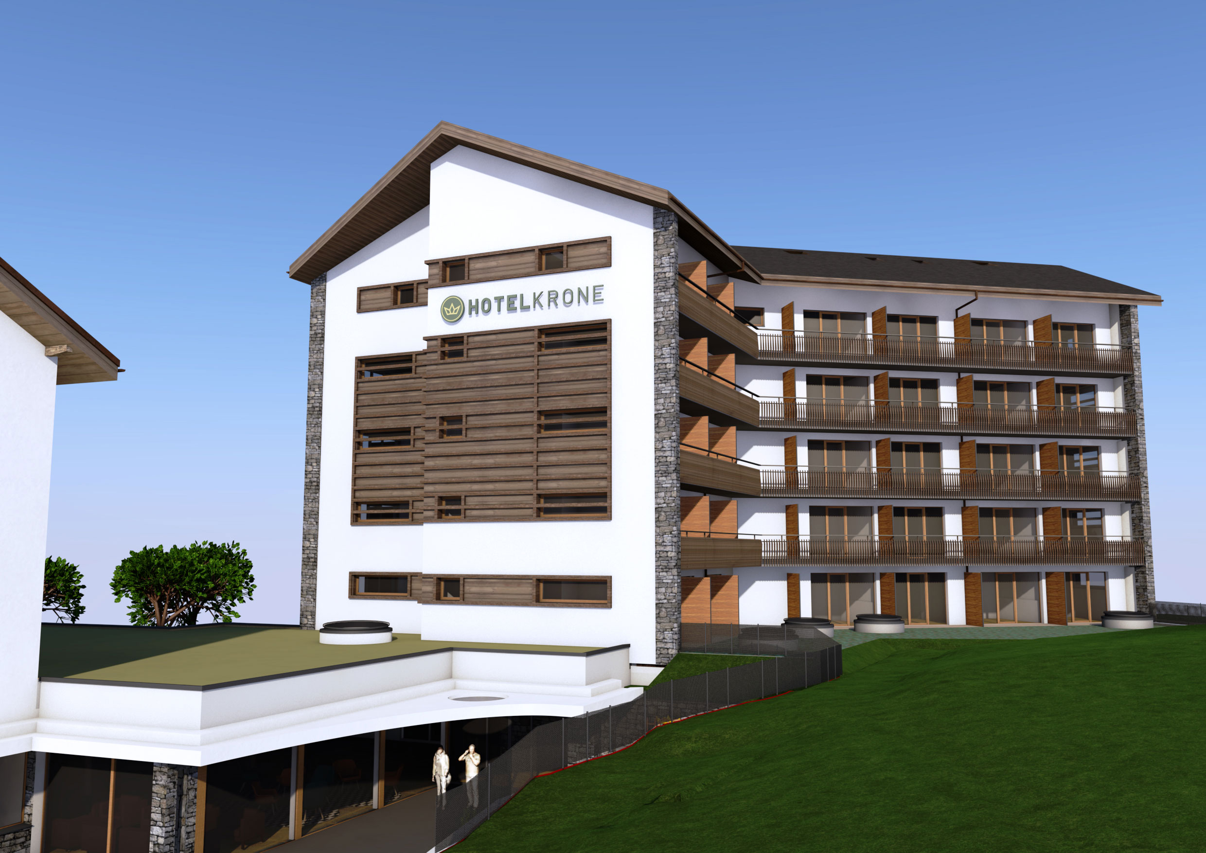 Visualisierung des Neubaus vom Hotel Krone